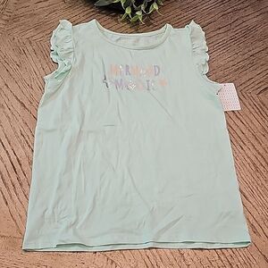 Mermaid cotton shirt size L 12-14 NWT sea green color